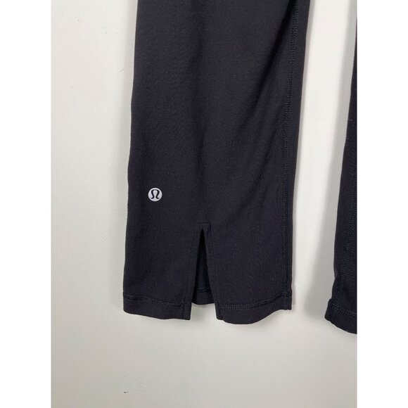 Lululemon Gather and Crow Crop Slip Hem Black Athletic Leggings Women's Sz. 6 - Picture 5 of 6